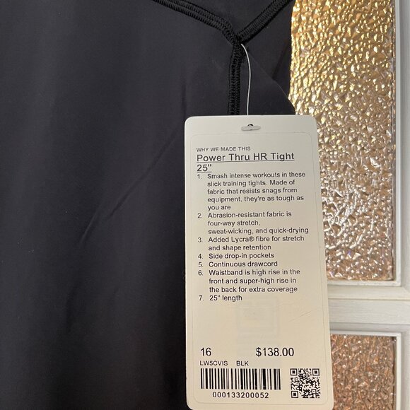 Lululemon Power Thru HR Tight - 25” Black Size 16 - Picture 3 of 8